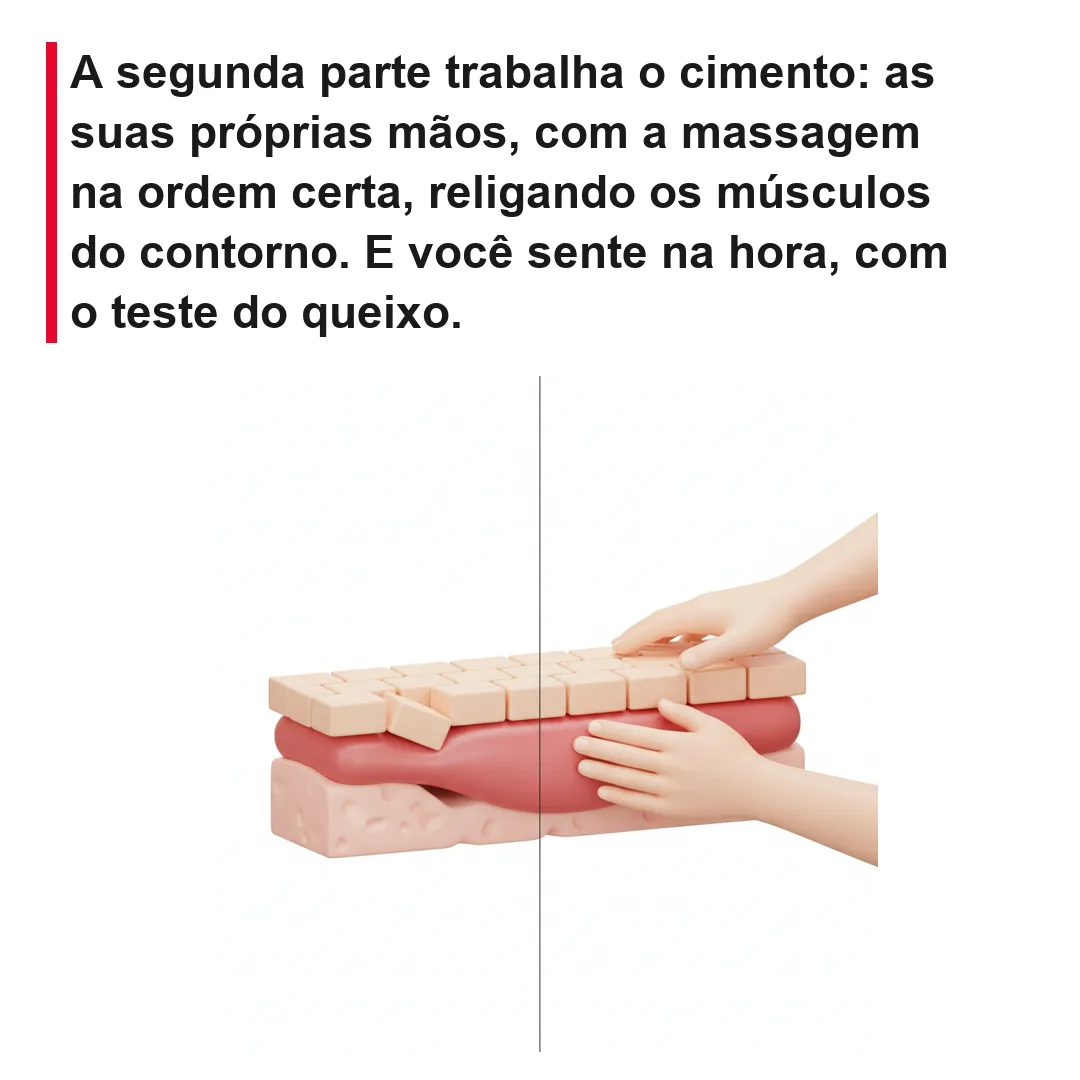 As mãos religam o músculo