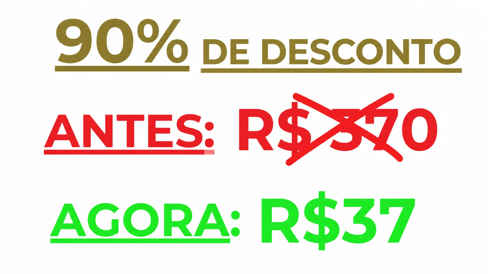 90% de desconto - de R$370 por R$37